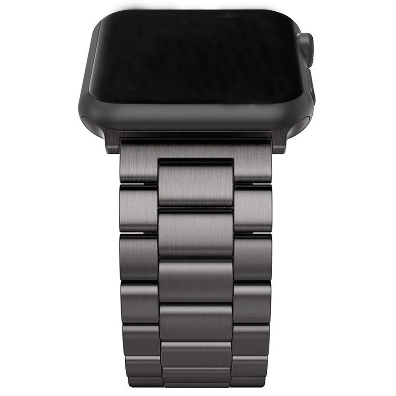 Ремешок для Apple Watch band series 42 мм 44 черный 38 40 металлический браслет из нержавеющей