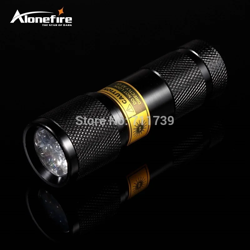 AloneFire 9 LED uv led 9led 365 370nm фонарик для проверки крови Ультрафиолетовый детектор мочи
