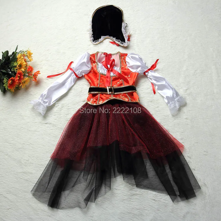  New Halloween Christmas Gift Pirate Costumes Girls Party Cosplay Costume for Children Kids Clothes  - 32771494495