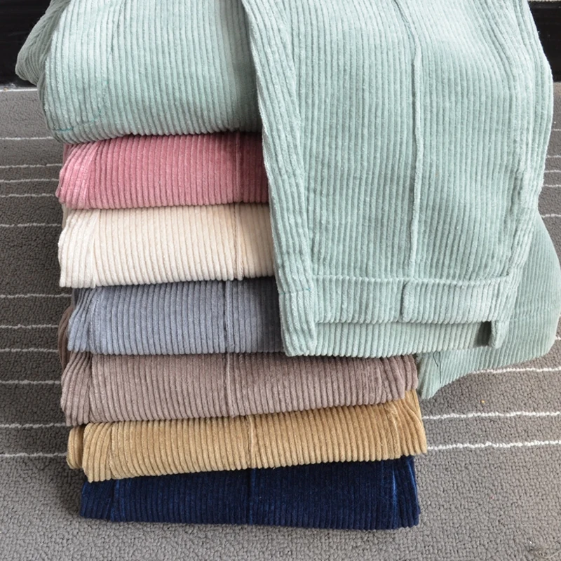 Women corduroy pants big size winter spring 2019 retro