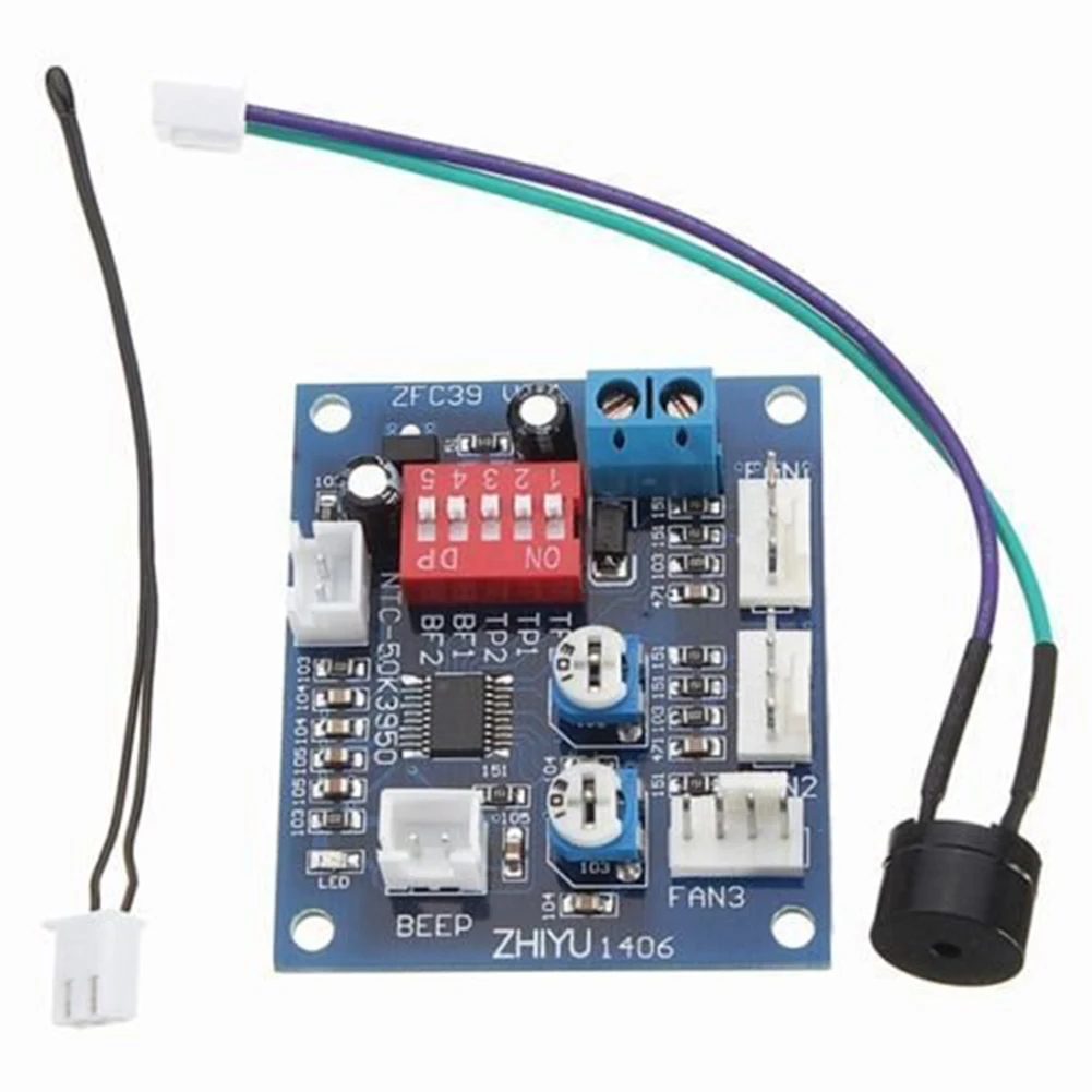 

12V Accessories Parts Fan Temperature Control CPU Module Mini Buzzer Professional Board Sensor Speed Controller High Temp Alarm