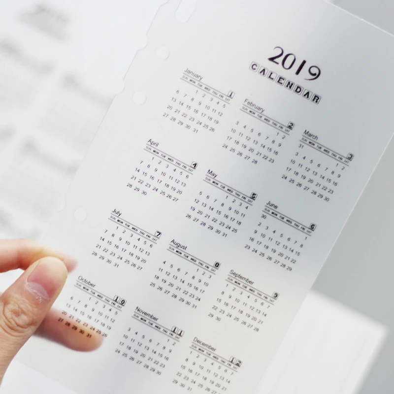 Календарь A5 A6 6 отверстий ручной PP прозрачный Блокнот Книга вкладыш для записей