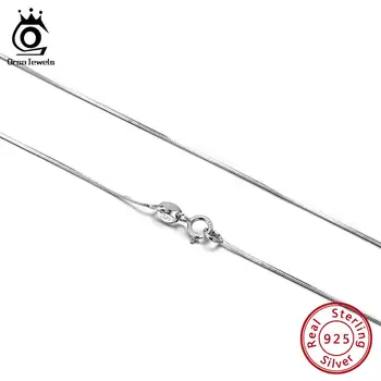 

ORSA JEWELS Real Silver 925 Snake Chain Necklace For Women Men 45cm Long Basic Chain Fashion Silver Jewelry Collares 2020 OSC19