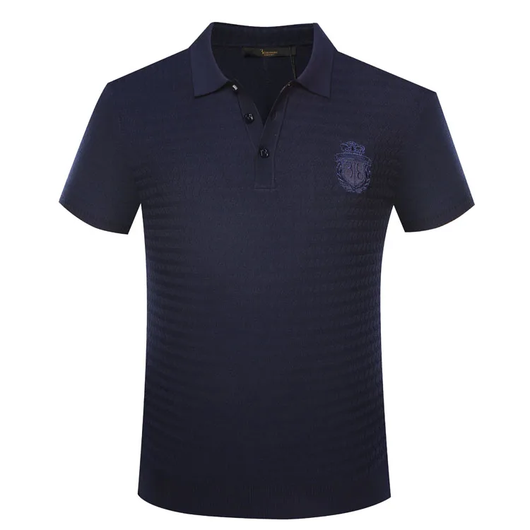 

Billionaire TACE&SHARK T shirt men's 2018 summer turndown collar comfort elegant embriodery freely male clothing free shipping