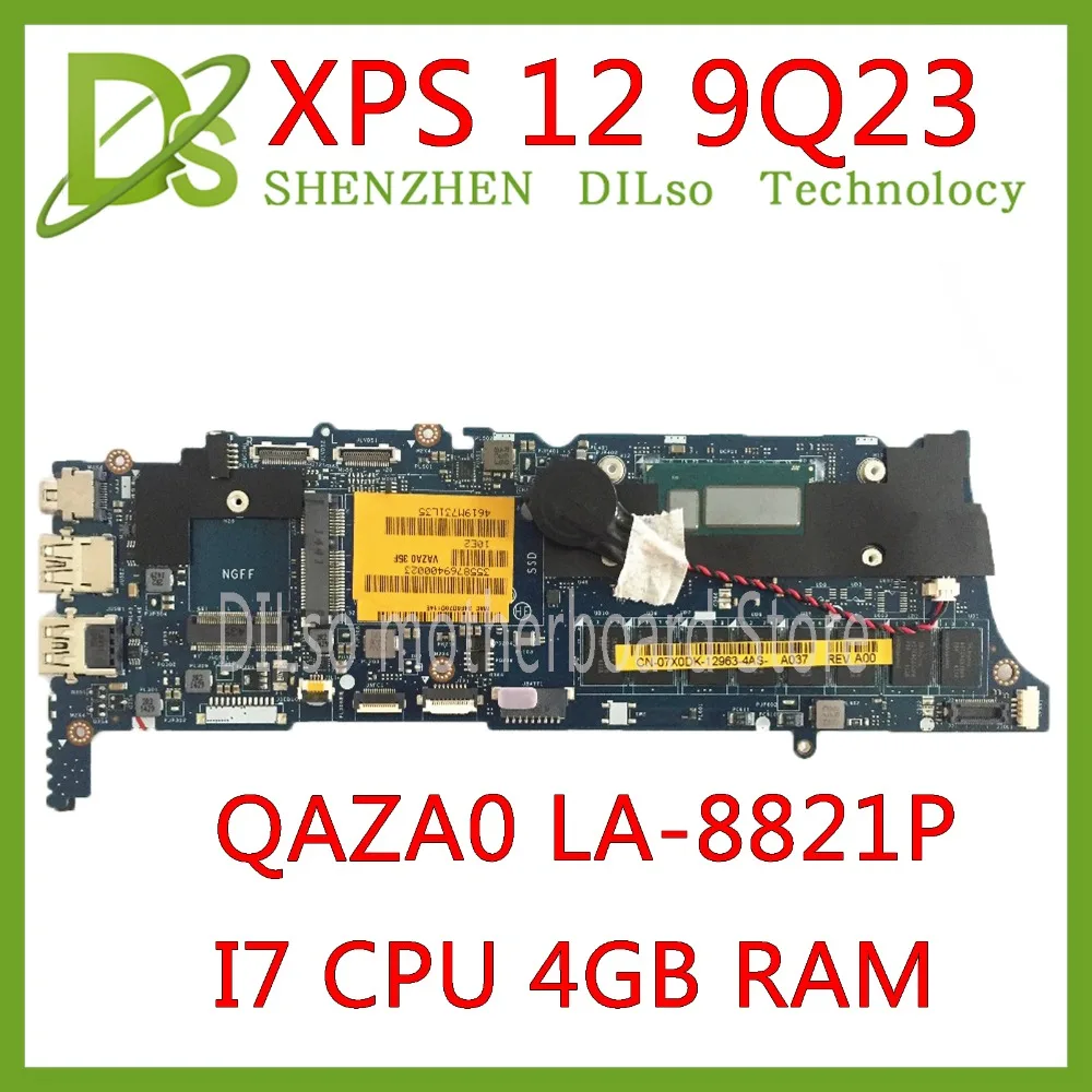 

KEFU LA-8821P motherboard For DELL XPS 12 9Q23 motherboard QAZA0 LA-8821P REV:1.0 motherboard I7-3537U/3517U 4GB RAM Test 100%