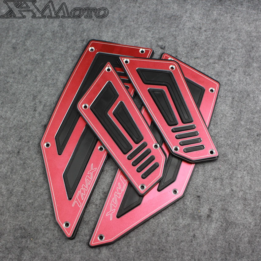 

Motorcycle Rider Insert Footboards Footrest Step Pad for Yamaha TMAX T Max 530 Front and Rear Footpeg Aluminum with Rubber
