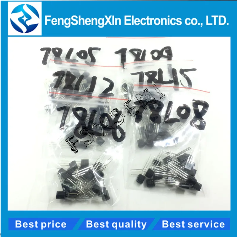 

120pcs/lot New 78L05 78L06 78L08 78L09 78L12 78L15 TO-92 20pcs*6values Voltage regulator tube Transistor package