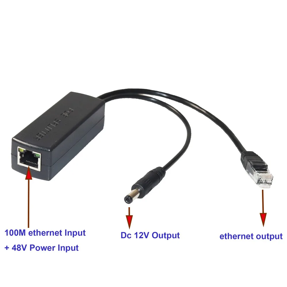 Изолированный 12 V 2A IEEE802.3AF 100 м разделитель PoE сетевой Rj46 разъем Мощность Ethernet Мини ПК, Wi-Fi маршрутизатор Мощность Over Ethernet