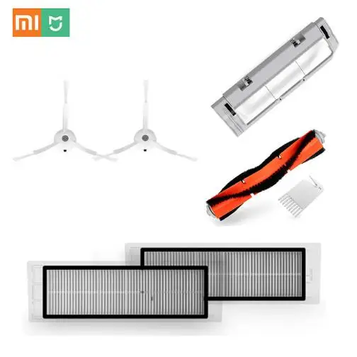 100% Original XIAOMI MI Robot Vacuum Part Pack Side Brush X2PC HEPA Filter X2PC, Main Brush X1PC, Cleaning Tool X1PC 