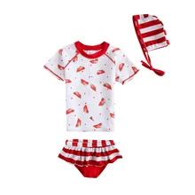 VIVOBINIYA/ ; купальный костюм для новорожденных девочек в полоску; UPF50+; детский купальный костюм; детская пляжная одежда; раздельный купальник для маленьких девочек