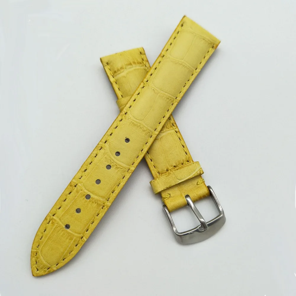 high quality 20mm Luxury Genuine Leather watch strap buckle strap Adult