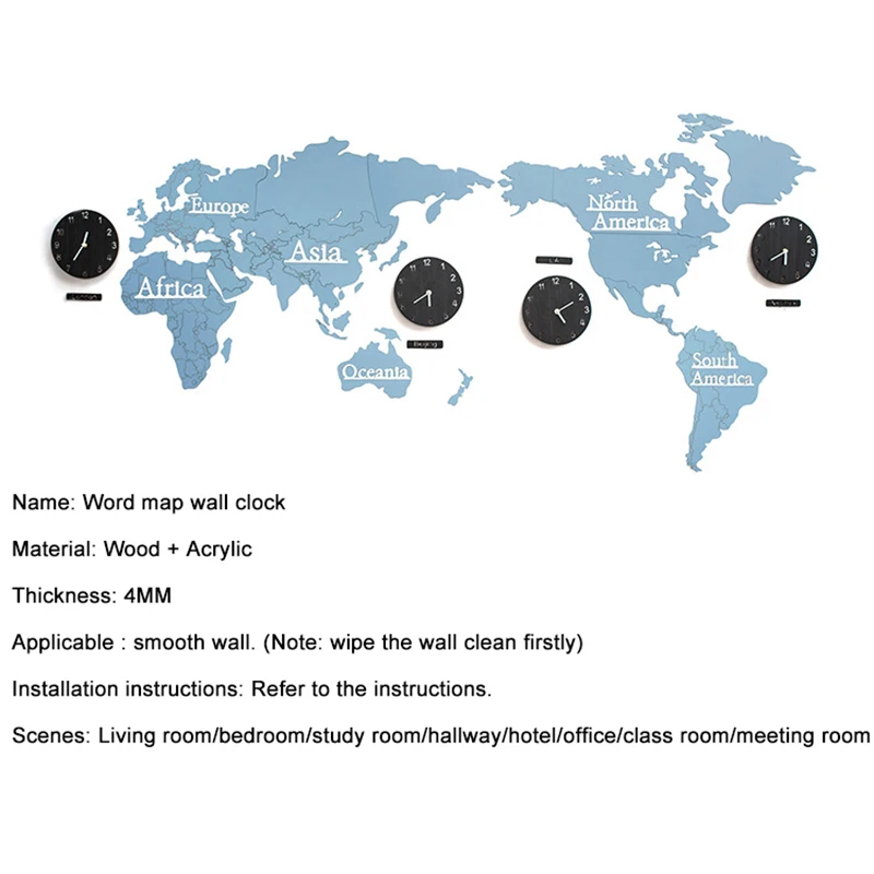 Деревянные настенные часы с картой мира, современный дизайн, Креативные 3D мировые часы-карта, настенные часы для дома, декоративные, для гостиной, большие часы