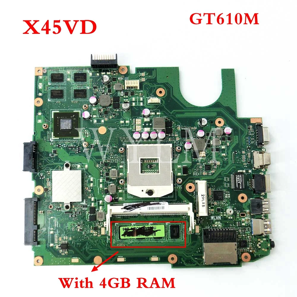  X45VD GT610M 1GB N13M-GE6-S-A1 With 4GB RAM mainboard For ASUS X45V X45VD Laptop motherboard 60-NRO