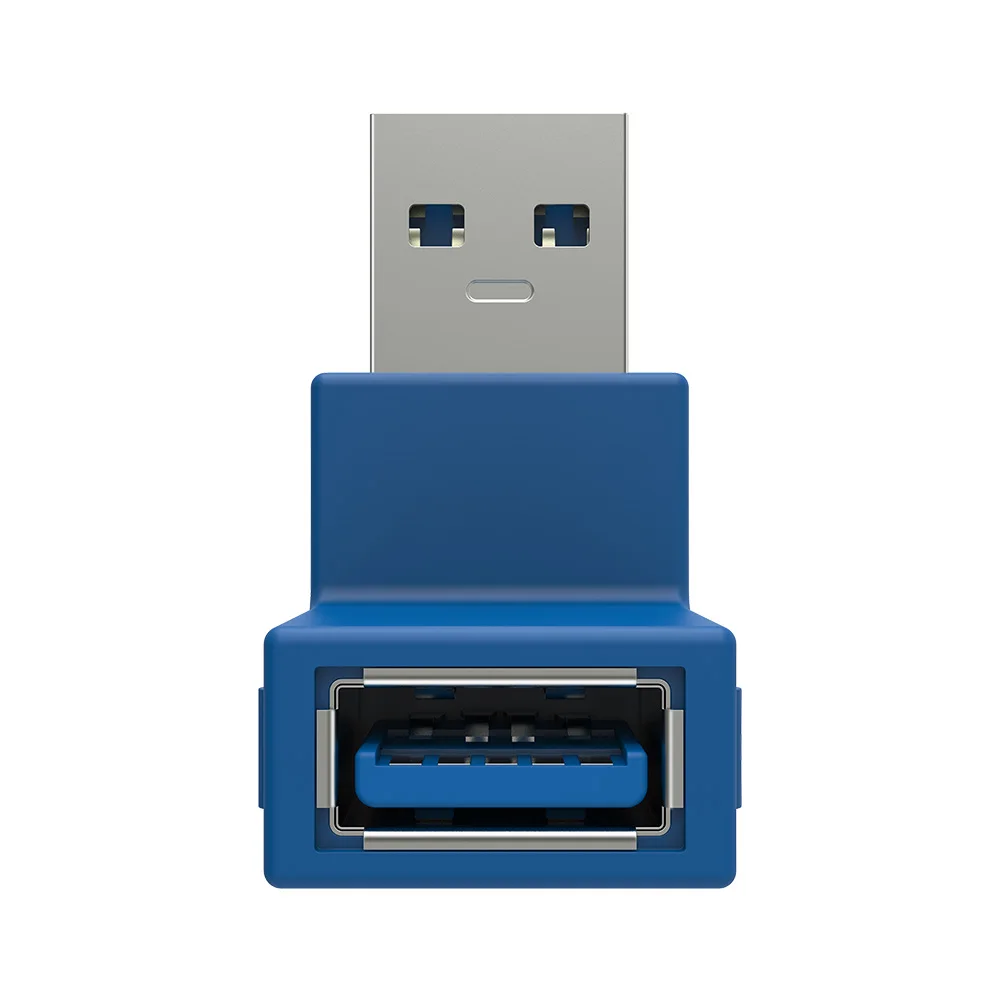 90 градусов USB 3,0 A папа-мама вертикальный левый правый вверх вниз угловой адаптер USB 3,0 M/F разъем для ноутбука ПК Компьютер синий