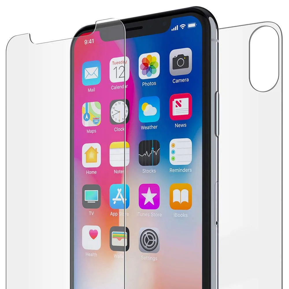 Передняя + задняя защитная пленка из закаленного стекла HD для iPhone XS/XS