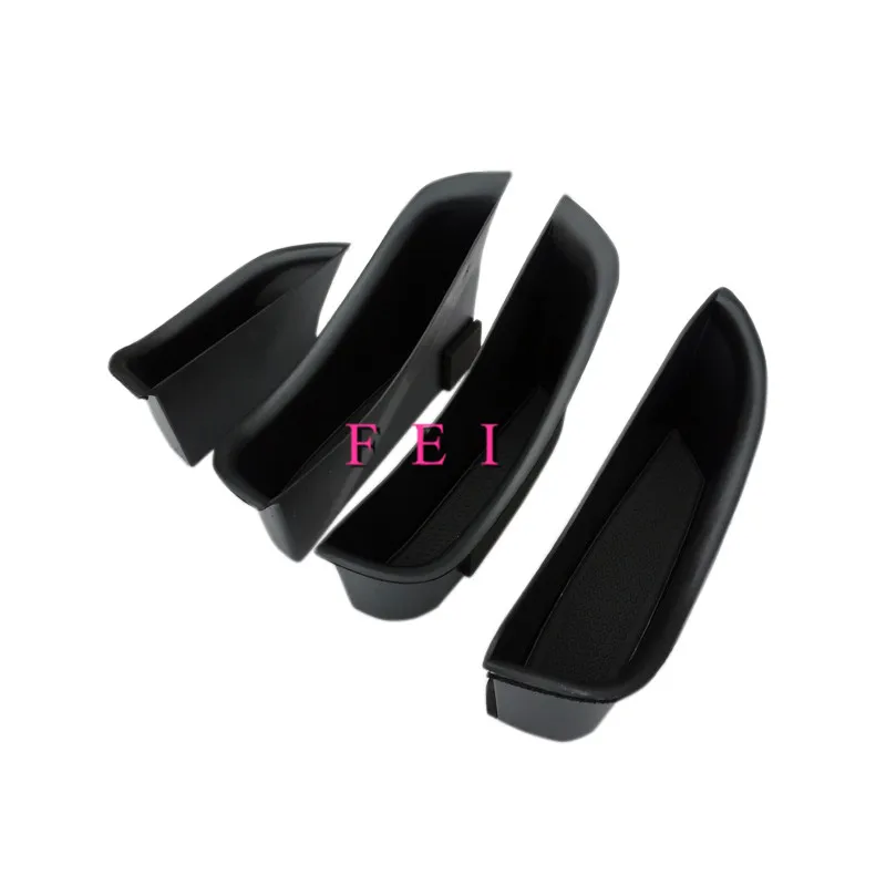 

Left Hand Drive! 4pcs Black Door Armrest Storage Box Decoration Cover Container for Mercedes-Benz C-Class 14-15 W205