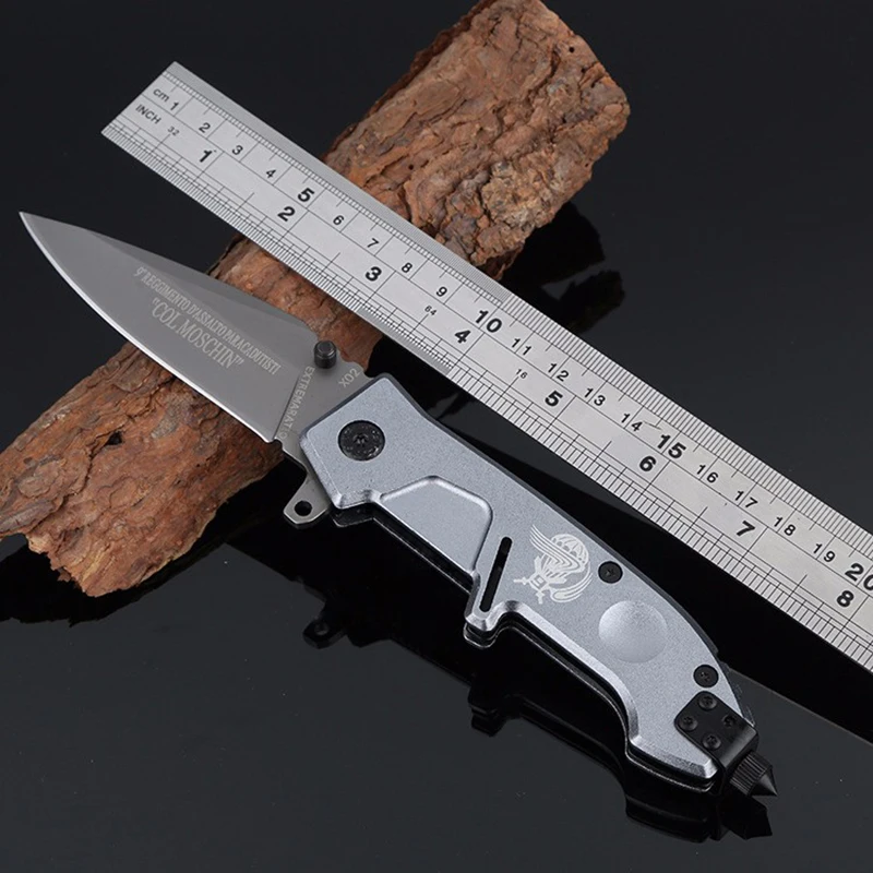 Free shipping JINGZHUI Multifunctional Folding Knife Titanium Pocket Knife Survival Hunting