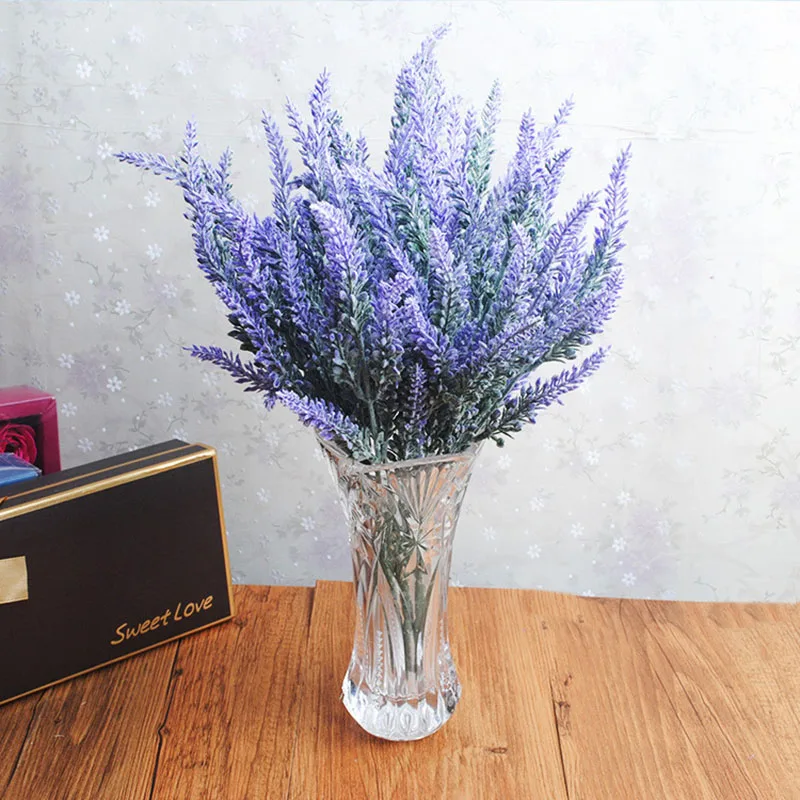 

Artificial Flower Simulation Lavender Plastic Flower Simulation Flower For DIY Home Wedding Decoration 5 Fork Bunch Fake Flower