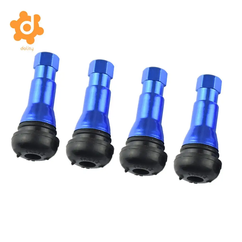 dolity 4 Pieces TR413 46mm Wheel Rim Tire Valve Stem Car Truck Vehicle Blue