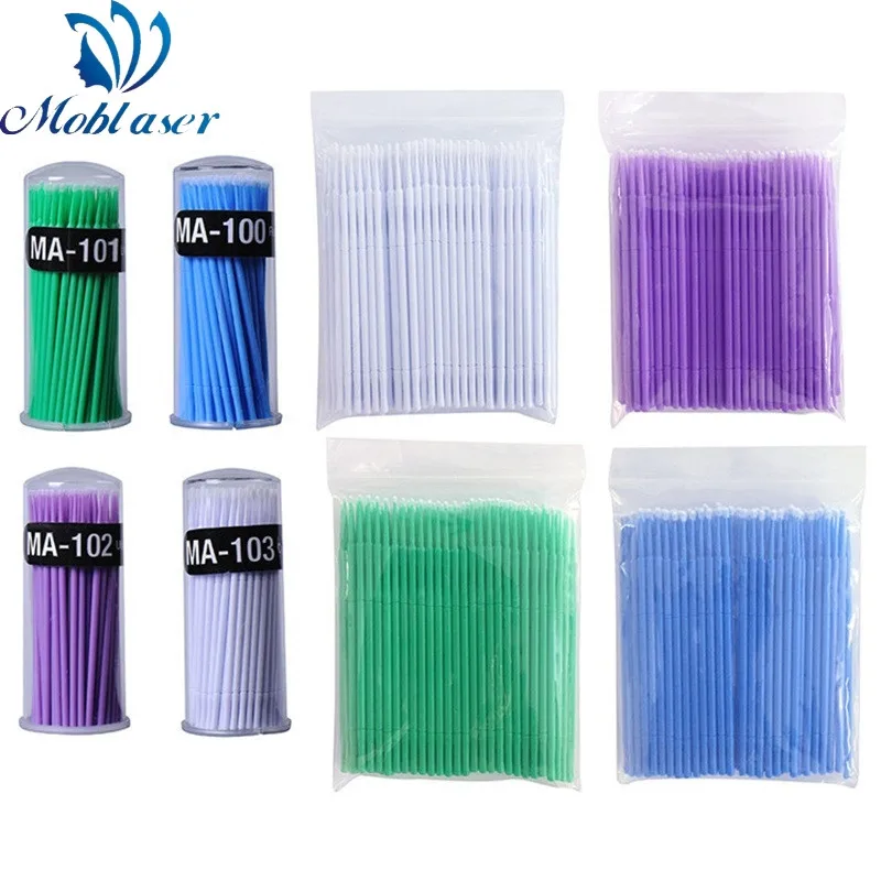 

Hot Lint Micro Disposable Makeup Brushes Individual Lash Remove Swab Mascara brushes Eyelash Extension Eyelash Glue Clean Stick