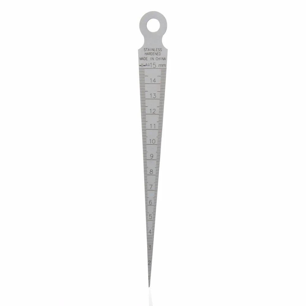1-15mm Inox Taper Gauge Echelle d'ouverture Wedge Feeler Hole Metric/Imperial Measure Ruler Aperture Scale Taper Gauge 