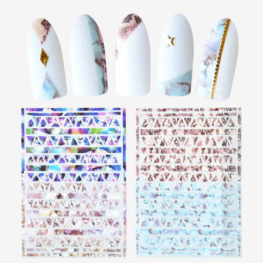 

1 Sheet 3D Nail Stickers Snakeskin Marble Stone Grid Stickers Nails Designs Nail Accessoires For Nail Art Decorations ZJT4017