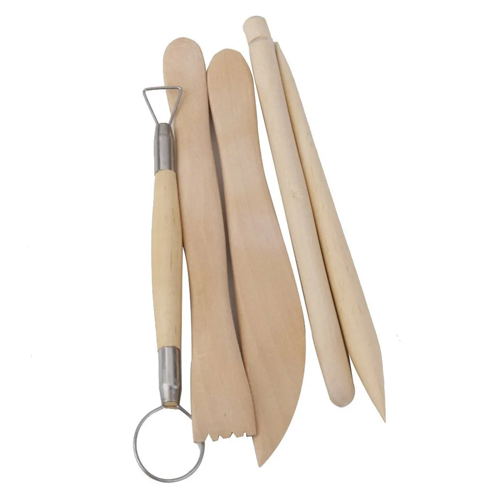 Natural Clay Natural Clay Natural Clay 5Pcs Wood Pottery Tools Stamps Decorative Stamp Hand Carved Column Wooden Woodsy Decor Vintage Diy Sho22