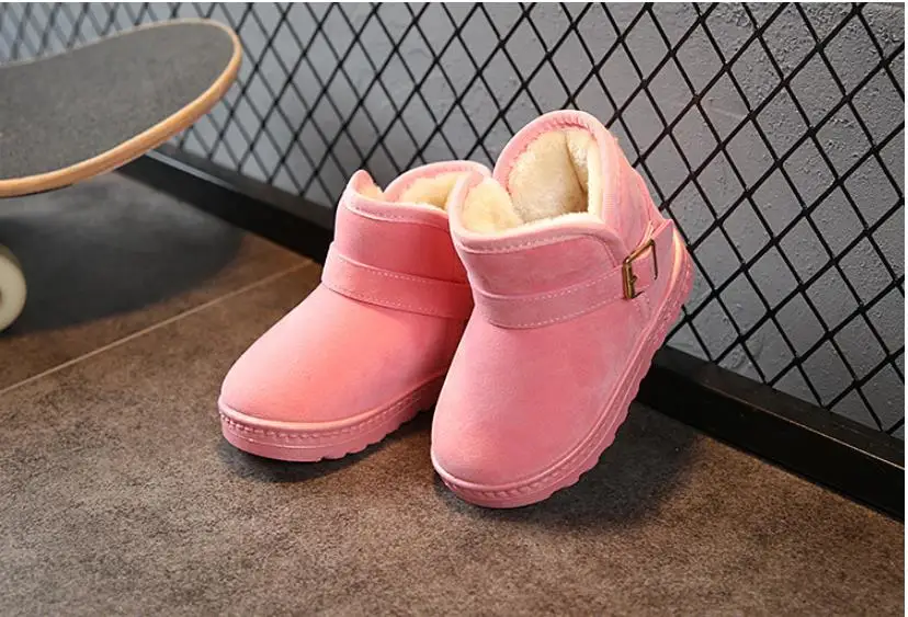 HaoChengJiaDe/детские ботинки; детские зимние ботинки; Меховая зимняя детская обувь для мальчиков и девочек; новые теплые детские Нескользящие удобные ботинки