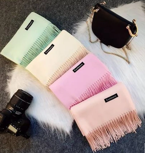 

Elegant Acne Pure Color Pashmina Virgin Wool Cashmere Scarf Shawl Unisex