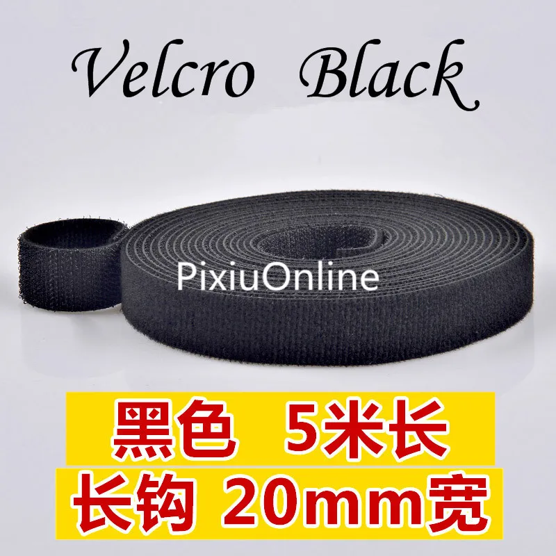 

1PCS/LOT  YT497B  Velcro  Long/Short Hook   BLACK   Wide 20 mm   Back to Back    Cable Tie   Nylon Fastening  5 Meters