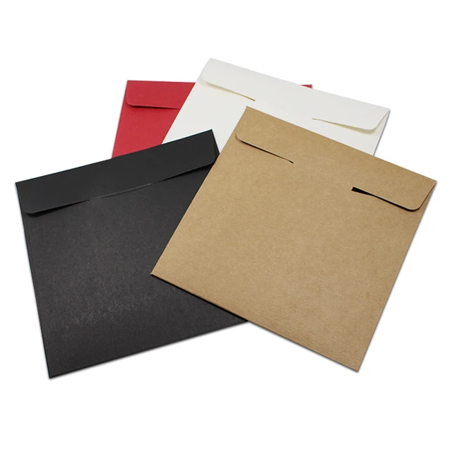 Wholesale High Quality 12.5x12.0 Cm Black Kraft Paper CD Sleeve