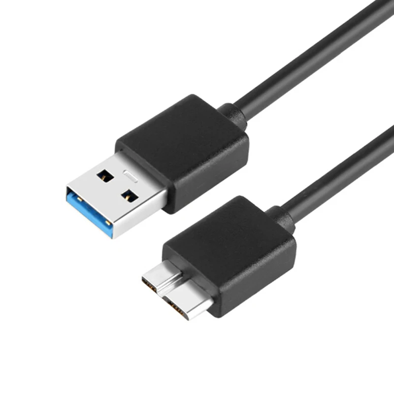 USB 3,0 кабель пластиковый мини-usb штекер A к Micro B кабель для передачи данных Шнур для внешнего жесткого диска 50 см/100 см - Цвет: Черный