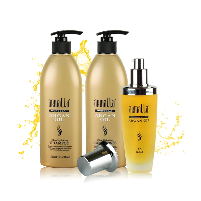 Shampoo plus Condicionador Tratamento de Cabelo ml de Óleo de Argan ml plus 100 Armalla Marroquino 500 ml Claro Hidratante 500 Conjunto Profissional Frete Grátis 4 Condicionador 500ml + 100ml de Óleo de