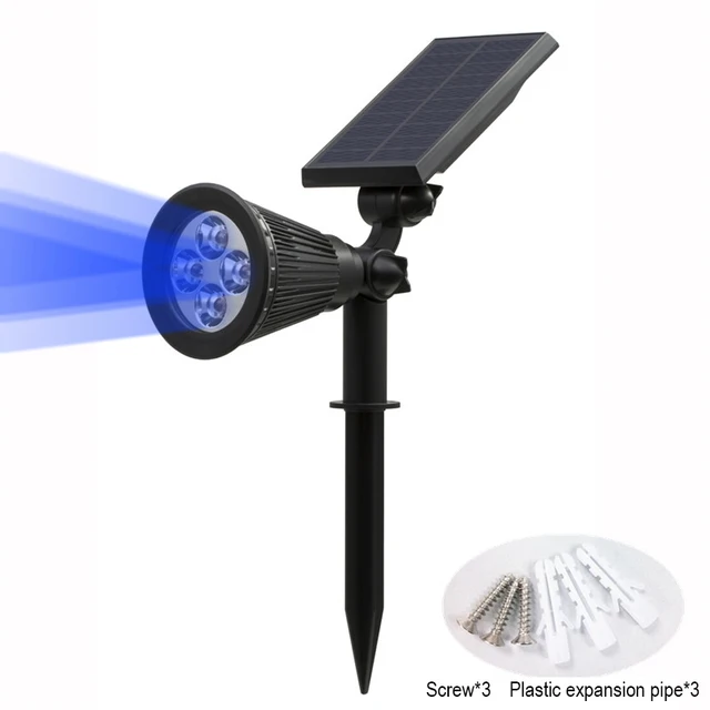 Buy T SUN 2 Pack Blue Solar Spotlights IP65 Waterproof