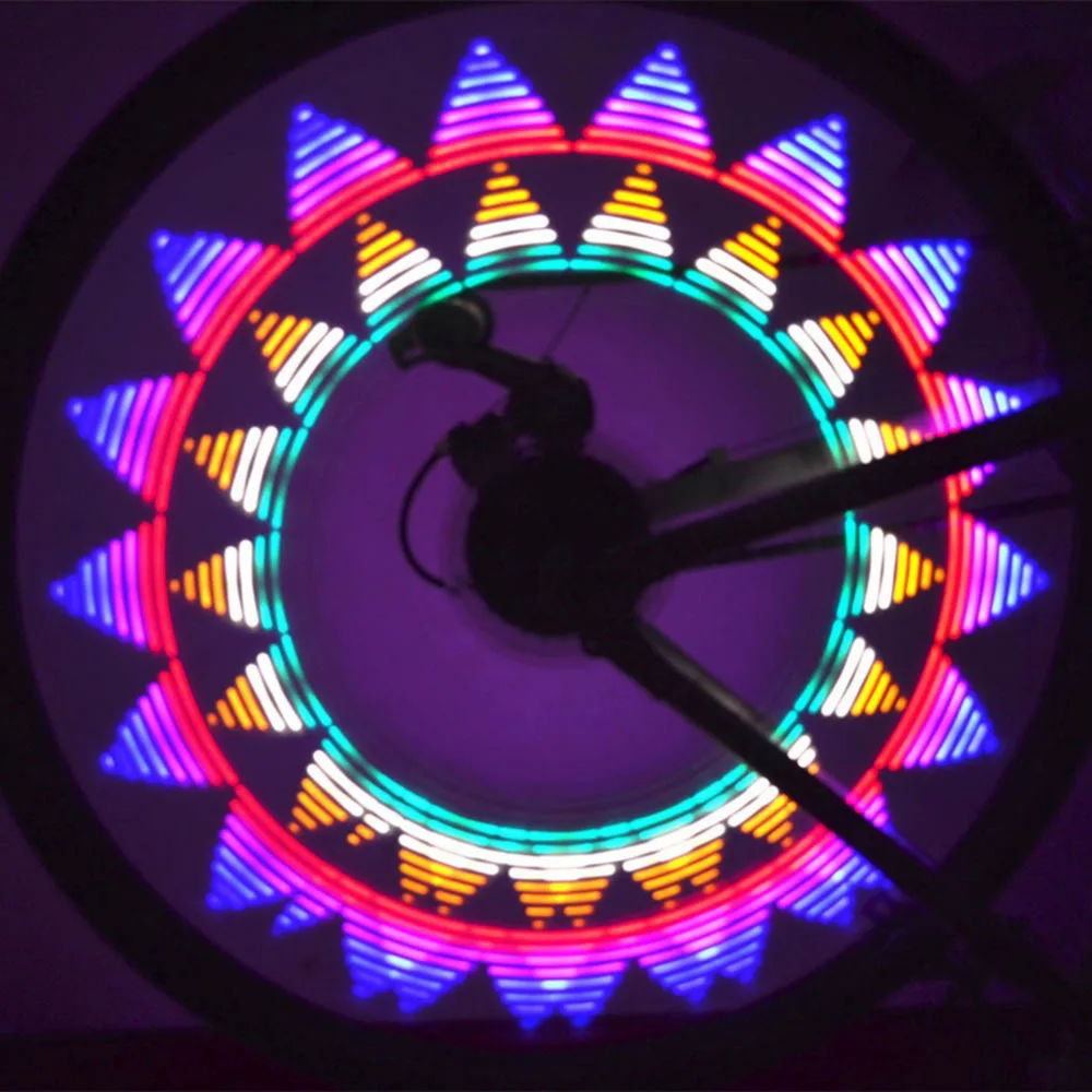 새로운 도착 다채로운 자전거 조명 자전거 사이클링 휠 스포크 라이트 42 패턴 방수 dropsh