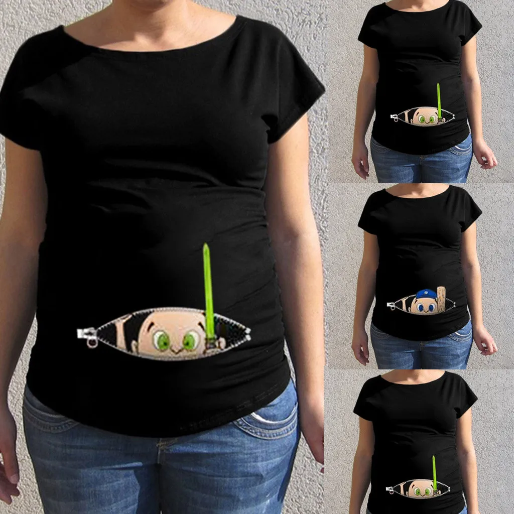 Одежда для беременных; женская одежда для беременных с коротким рукавом; топы с рисунком; футболка; Одежда для беременных; vetement maternite grossesse6.25gg