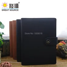 Кожаный блокнот, кольцевой скоросшиватель для формата A5, с прозрачной ручкой, линейкой, разноцветный блокнот, наклейка