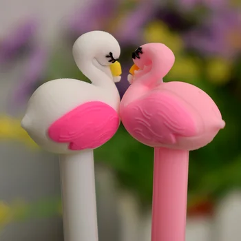 

1pc Cute Beautiful Flamingo swans gel pen Kawaii stationery pens material office school supplies Writing tool