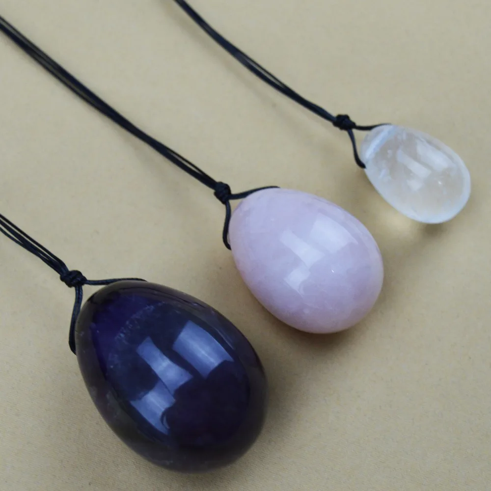 1 Set natural rock crystal drilled egg for kegel exercise pelvic floor muscles vaginal exercise yoni egg ben wa ball 1 Set natural rock crystal drilled egg for kegel exercise pelvic floor muscles vaginal exercise yoni egg ben wa ball
