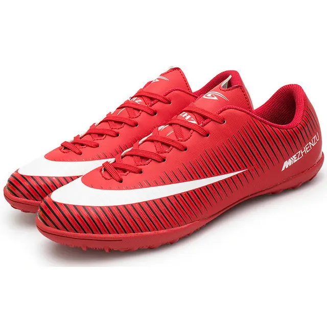 Профессиональные мужские футбольные бутсы для использования в помещении бутсы оригинальные футбольные бутсы futsal кроссовки de foot voetbalschoe - Цвет: red