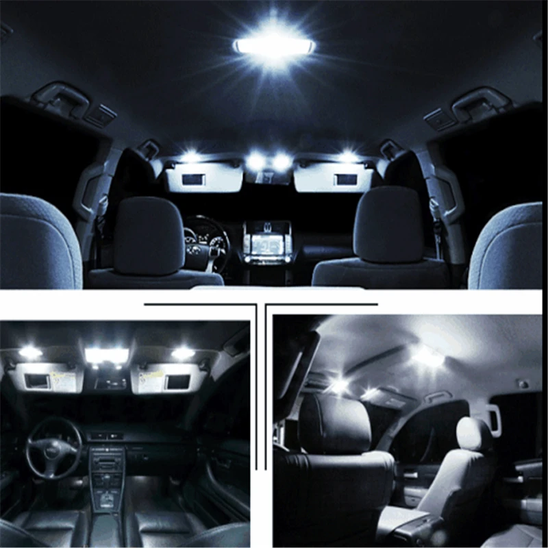 KEYECU 50 шт. супер яркий белый 12 в 6000 К 31 мм 4014 9 SMD LED Зеркальный предохранитель