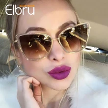 Elbru кошачий глаз солнцезащитные очки женские новые роскошные дизайнерские большой кошачий глаз солнцезащитные очки Женские Ретро зеркальные очки мужские защитные очки