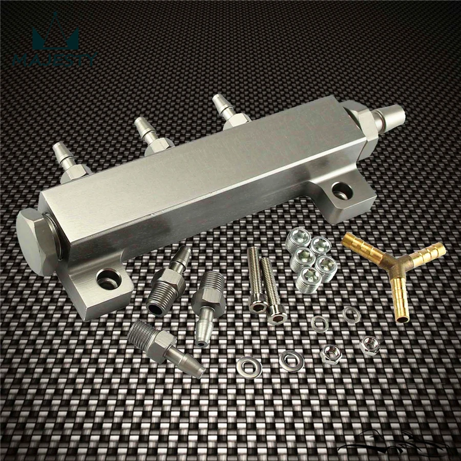 JDM ALUMINUM TURBO WASTEGATE BOOST VACUUM INTAKE MANIFOLD 6 PORT 1/8