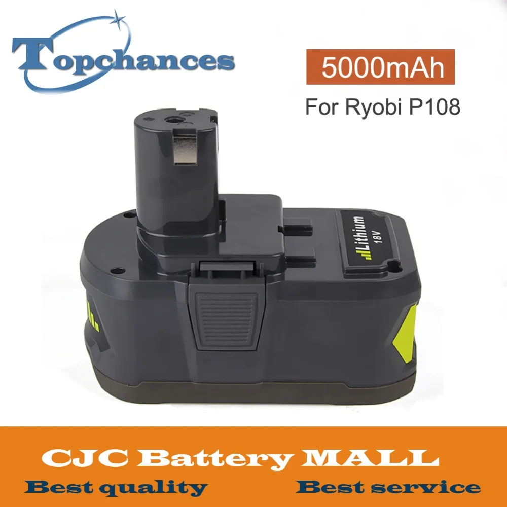 High Capacity New 18V 5000mAh Li-Ion For Ryobi Hot P108 RB18L40 Rechargeable Battery Pack Power Tool Battery For Ryobi ONE+