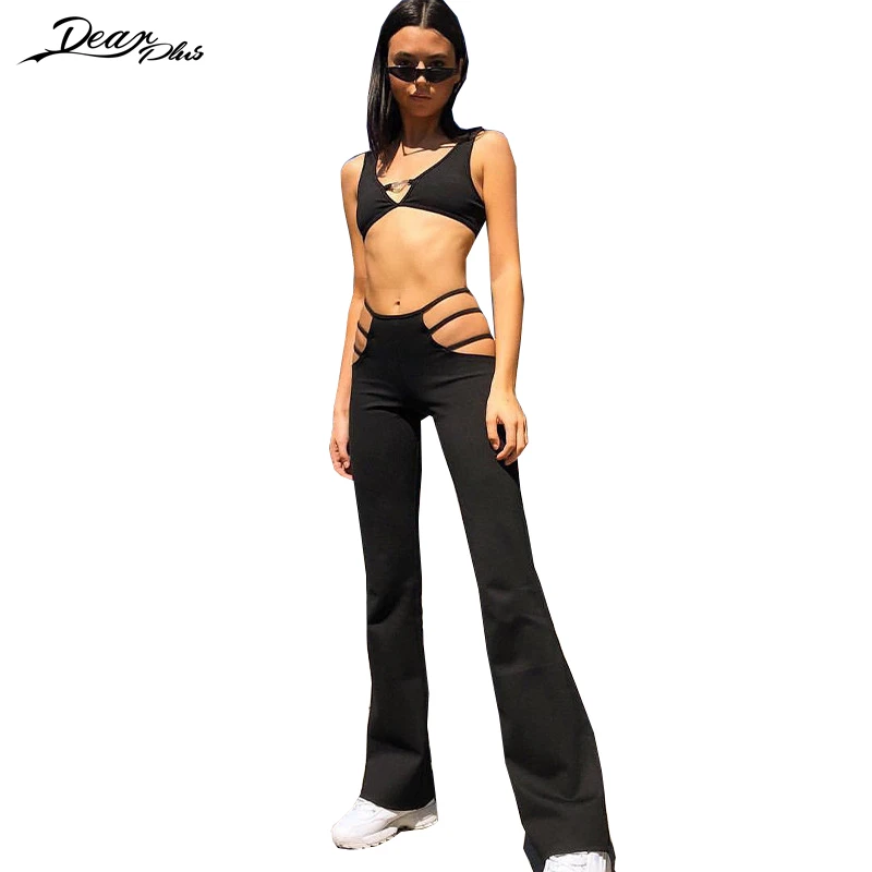 tight stretchy flared pants