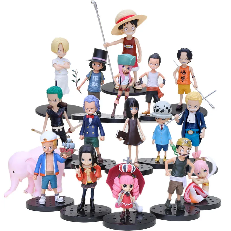 

12cm Anime One Piece Figure Luffy Toys DX Childhood Ver. Luffy Zoro Sanji Ace Sabo Grandline Road PVC Action Figure Model Toys