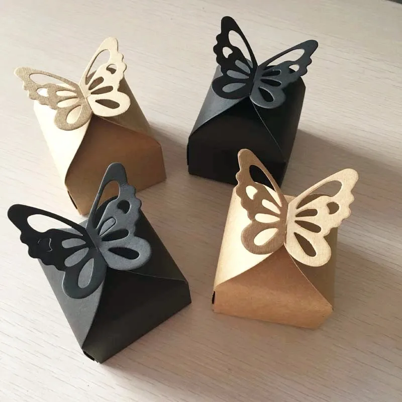 24 шт/лот Ретро бумажные подарочные коробки для конфет коробка крафт бабочка стиль коробки и коробка для свадебного подарка