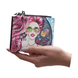 COSW 2X Мода Мультфильм бумажник короткие для женщин кошелек на молнии Женский держатель для карт (очки девушка)