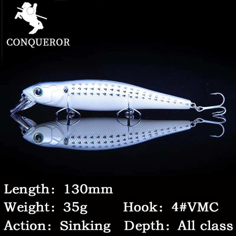 

2017 Conqueror Minnow lure Featuring a Magnetic Cast system for distance.One piece wire. Upgraded hooks & rings. Magnetic Long