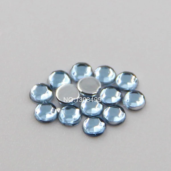 1000pcs 4mm Light Sapphire Flat Back Acrylic Rhinestones Gems Wholesale